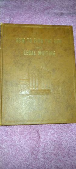 How to Find the Law and Legal Writing Book