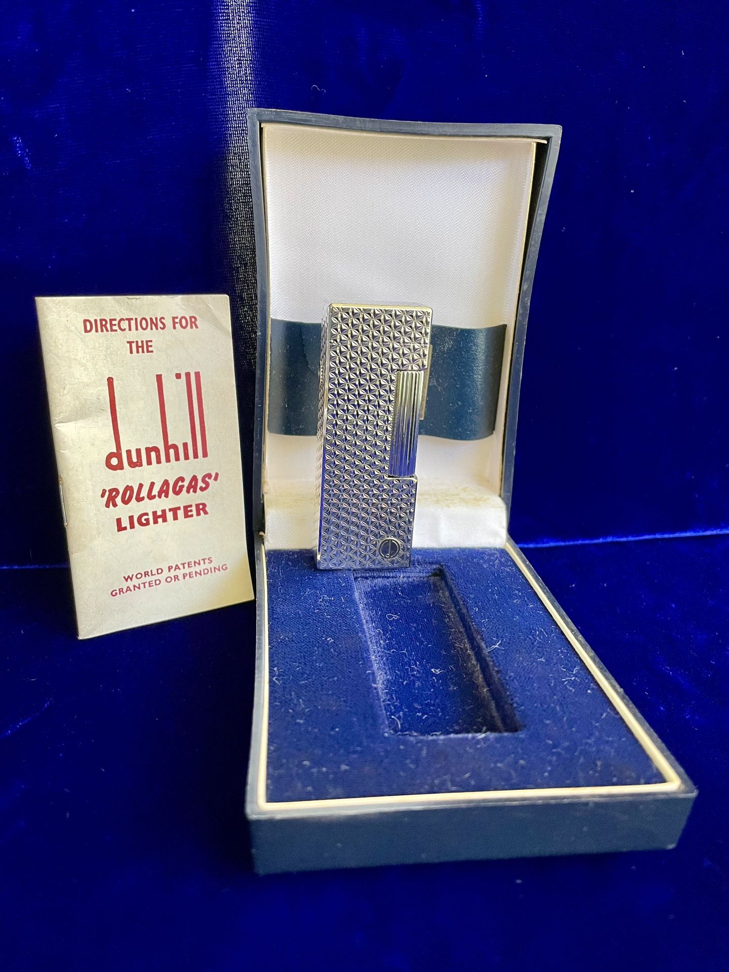 Rare Vintage Silver Botanical Dunhill Lighter 99.9% New Condition Works 1 Year Warranty