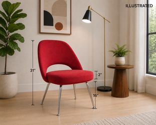 Knoll Saarinen Executive Chair – Red Fabric – Mid Century Modern