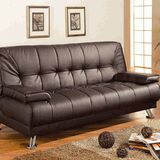 Black leather adjustable futon sofa bed ( new )