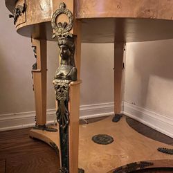 Antique Silver Round Side Table 