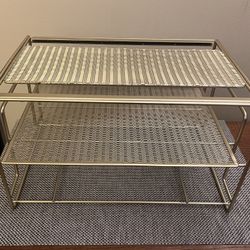 Gold-Toned Metal Desk Organizer/Stand  