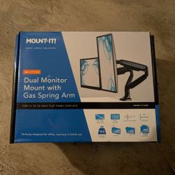Mount-It! Dual Monitor Desk Mount With Gas Spring Arms for monitors up to 32"