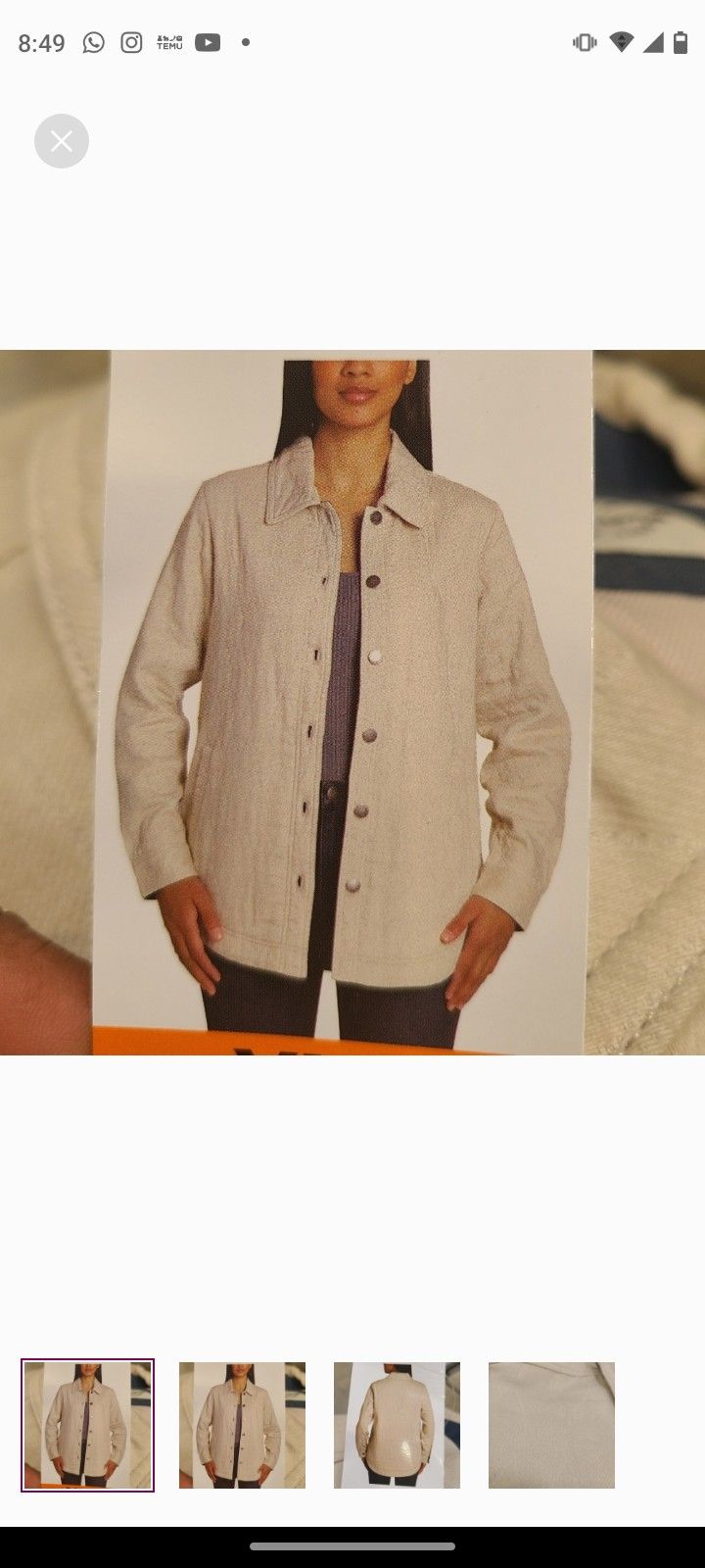 Jachs Girlfriend Ladies Quilted Lined Shirt Jacket 