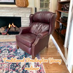 Red Leather Recliner Bradington Young 