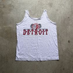 Vintage 90’s Made In USA University of Detroit Gray Tank Top