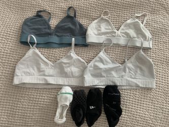 Four Training Bralettes Plus Pedi Socks