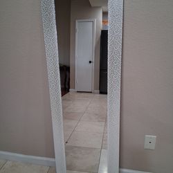 Full length mirror with decorative frame
