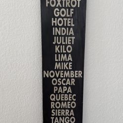 Aviation - phonetic alphabet wood wall art - 5ft tall