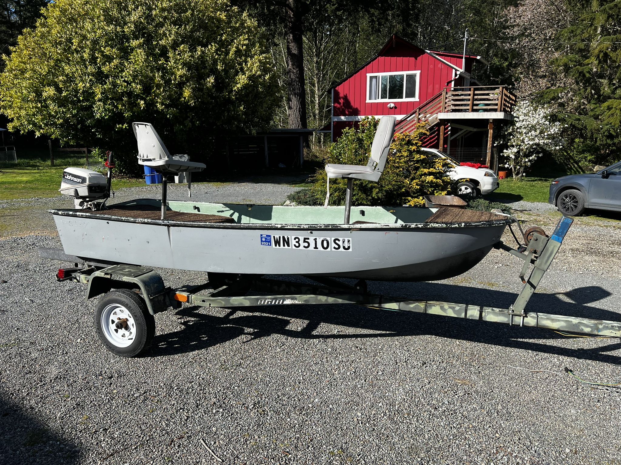 Bass Fishing/duck Hunting Boat w/Trailer+gas Motor