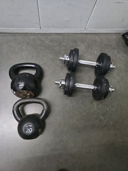 Random weight set Dumb Bells Like New