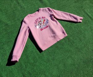 Let's Go Outside Minnie Mouse+Daisy Duck Disney Girls Sz 8 Pink Sweatshirt EUC