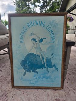 1974 Buffalo Brewing Company Poster – Somerset Press – Framed Beer Ad – $50 OBO – Mount Vernon WA