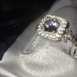 White Diamond Simulant Platinum Ring