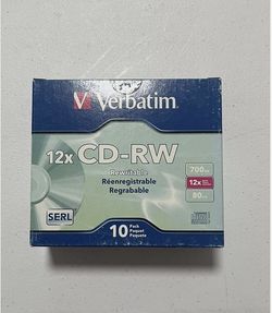 Verbatim 700MB 12X CD-RW 10 Packs Disc Model 95156