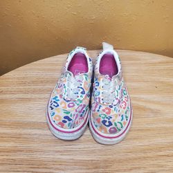 Kids Rainbow Leopard Vans Slip-Sneakers Size 10 