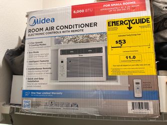 Midea 6,000 BTU Window Air Conditioner.  Aire acondicionado de ventana Midea 6,000 BTU. Excelent
