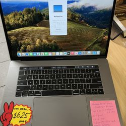 MacBook Pro 2019 15” TouchBar . Full Specs on Picture. Comes with Charger. 
