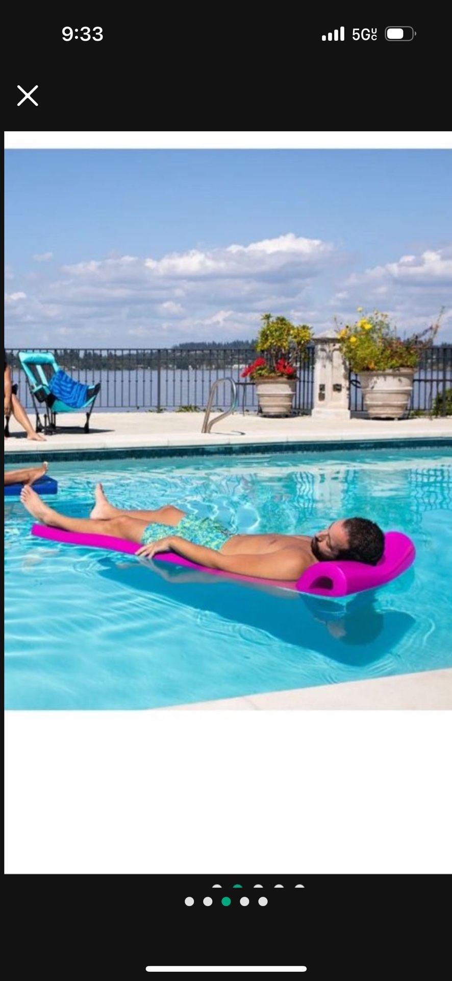 Cascade Oasis Deluxe Water Sports Float, Foam Pool Float, Adult and Kids, Unisex, Pink