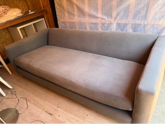 CB2 Movie Sofa Sun-faded Gray overall good structural condition