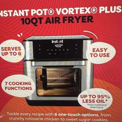 New Air Fryer 10 quart Instant Pot Vortex air fryer that crisps, broils, bakes, dehydrates and more