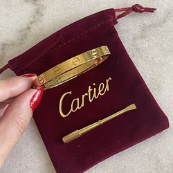 Cartier Love Bracelet Gold Size 13 With Dustbag New
