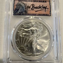 2019 Leonard Buckley First Day Of Issue PCGS MS70 Silver Eagle 