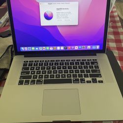 MacBook Pro 15” Mid 2015 Intel i7-4th Gen @ 2.2 GHz, 16gb Ram, 256gb Flash SSD, macOS Monterey, Office . Comes with Charger.   Freshly installed Micro