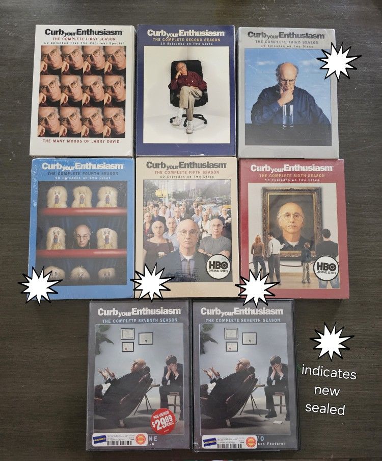 Curb Your Enthusiasm DVD Sets Seasons 1-7. New