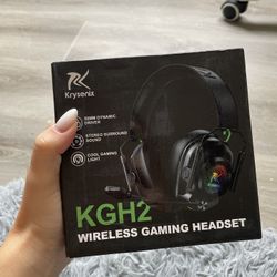 Wireless Gaming Headset with Noise Canceling Microphone for PC, PS5, PS4, Switch, Mac, 2.4 GHz Wireless & Bluetooth 5.4 Gaming Headphones, Cool RGB Li