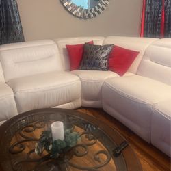 White Sectional Sofa & Chair