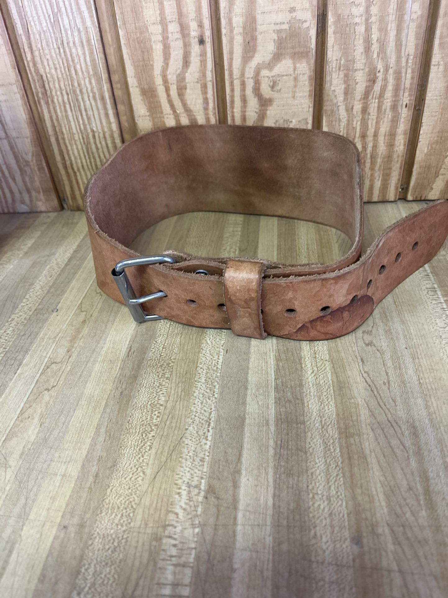Leather Weight Lifting Belt Size Medium