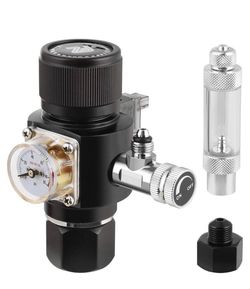 FZONE Aquarium CO2 Regulator Mini Series V3.0 Dual Stage with DC Solenoid and Bubble Counter Check Valve Compatible Paintball Tank CGA320 CO2 Cylinde