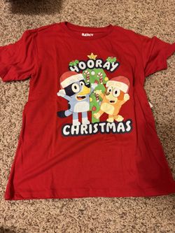 Christmas Tree Bluey bingo T Shirt Size 7-8 Girl Kids  New 