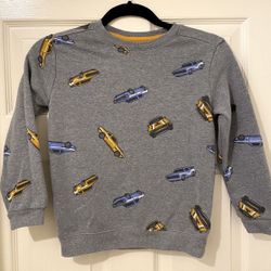 Cat & Jack Cars Fleece Crewneck Sweatshirt for Boys's Size Small (6/7) 🏎️