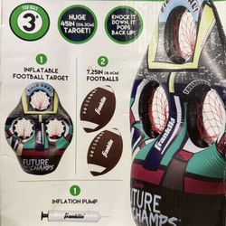 Franklin Sports Kids Football Target Toss Game - Inflatable Throwing Target Toy with Soft Mini Footballs - Fun Kids Sports Game