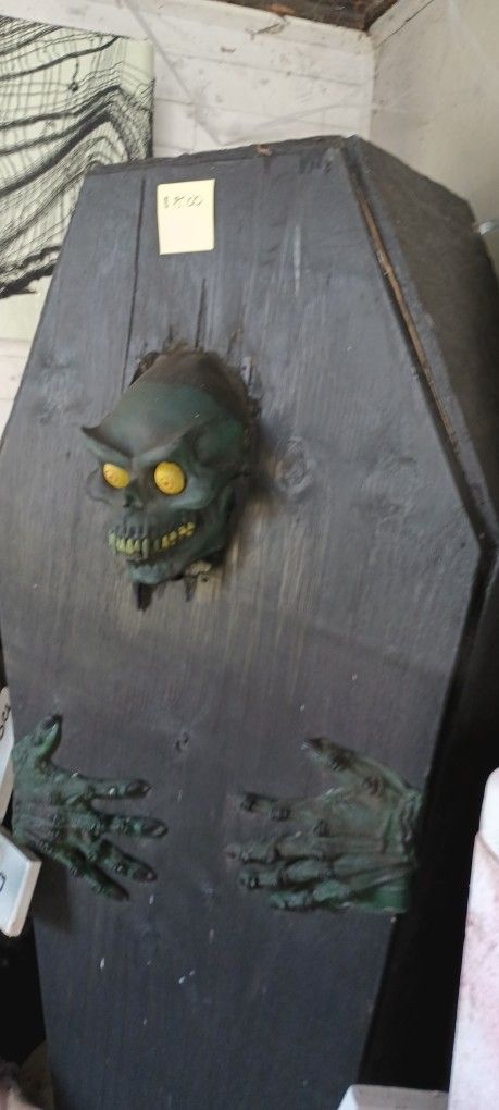 Halloween Props- 6 Ft Wooden Coffin