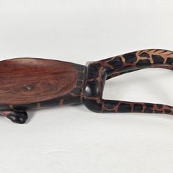 African Safari Wooden Giraffe Bowl Dish Handmade Home Decor 14" Length