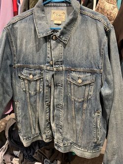 Polo Ralph Lauren Denim Flag Jacket Mens Large 