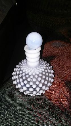 Antique white glass bottle