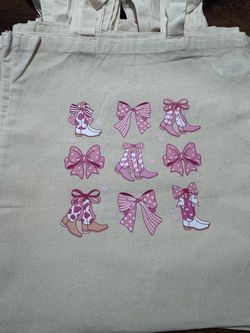 Coquette boots tote bag