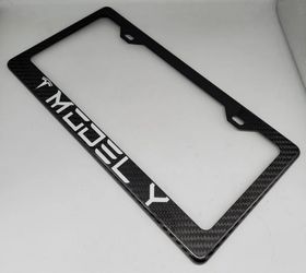 BRAND NEW TESLA MODEL Y 100% Real Carbon Fiber License Plate Frame Tag Cover Original 3K