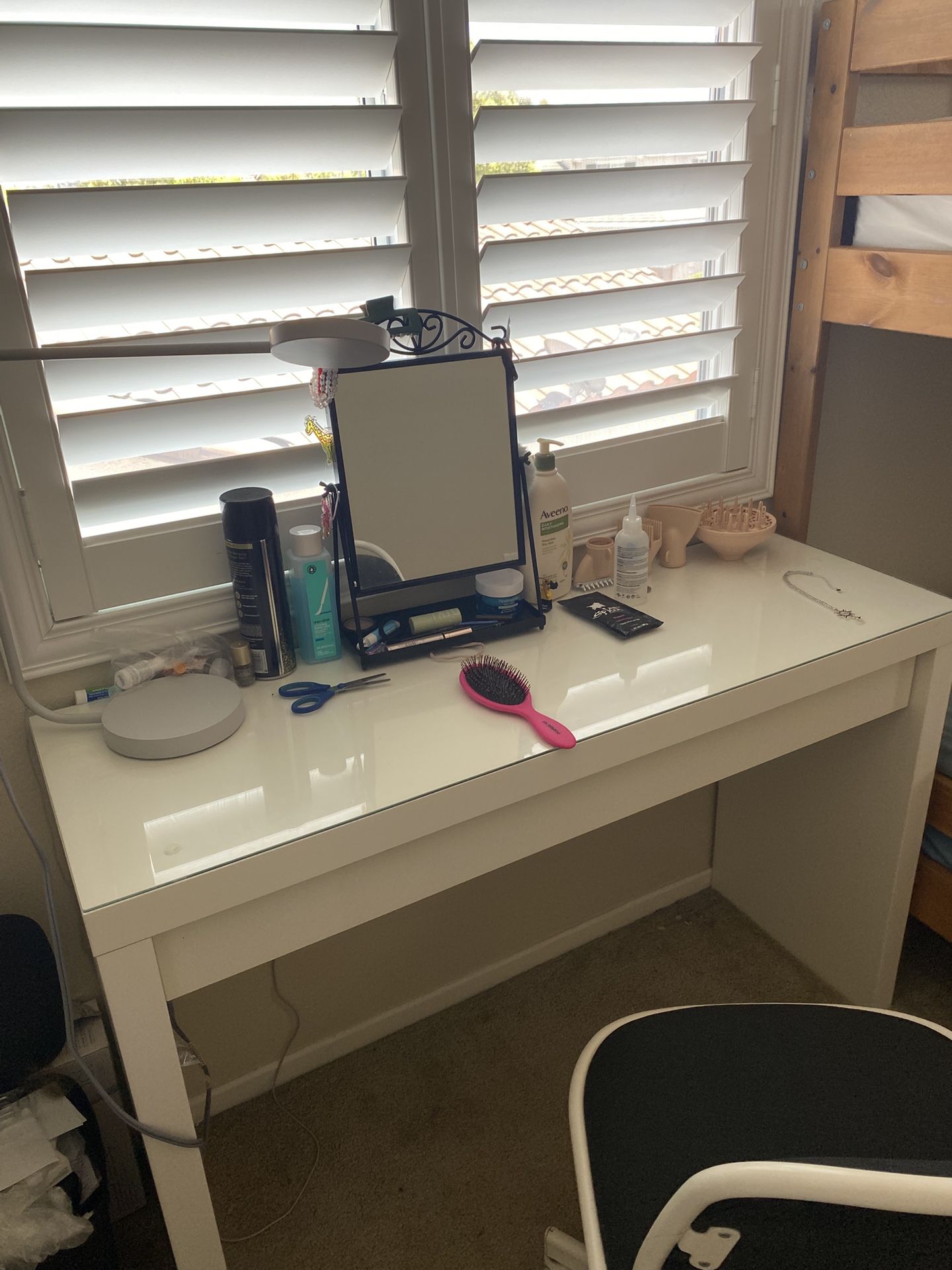 Ikea Malm Vanity Table Chair Light Mirror