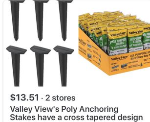 NEW Package Six 9" Heavy Duty Plastic Stakes Camping, edging,