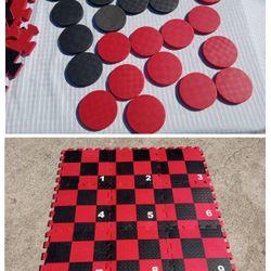 GIANT CHECKERS FOAM MAT GAME 