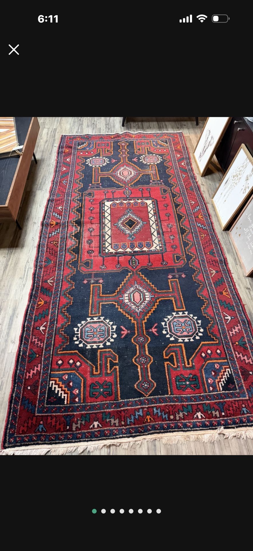 Antique Beautiful Rug 123 X 59
