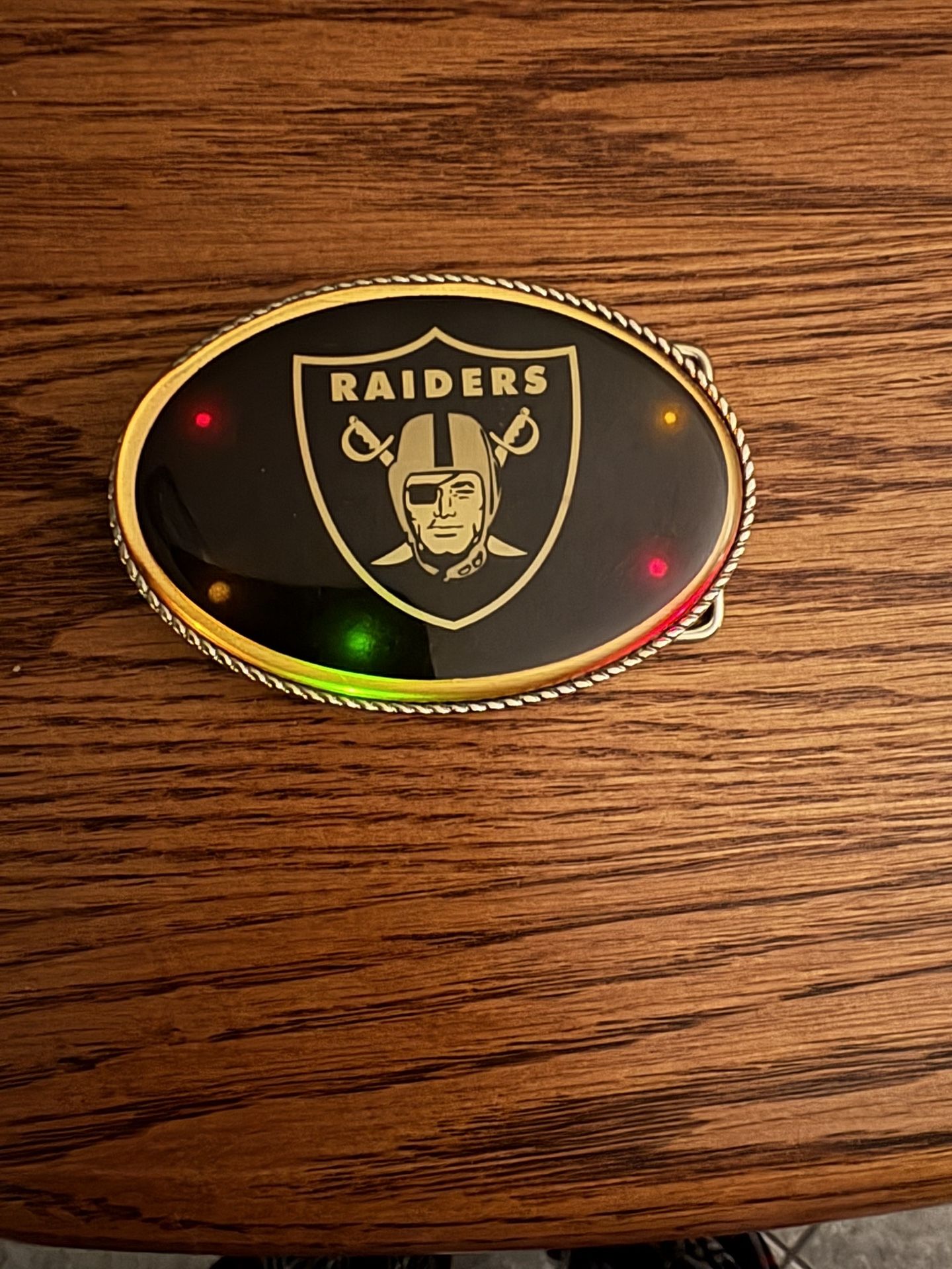 Rare Vintage Raiders Belt Buckle With Flashing Light