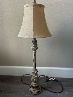 Tall Buffet Table Lamp with Burlap Shade