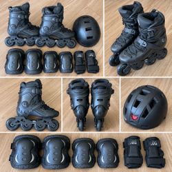 FR Skates FR1 80 Inline Skates Size 7/EU 39 + Helmet & Pads