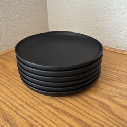 JoyJolt Salad Plates - Black x 6